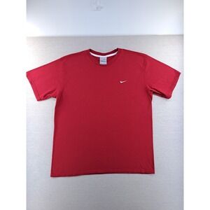 Vintage Y2K Nike T Shirt Size XL Red Silver Tag Embroidered Logo